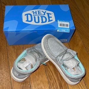 Boys Wally Youth Stretch “Hey Dude” in Grey size k12